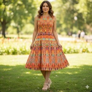 Gabby Skye Beautiful summer dress Fit And Flare. 37” long 17” across **size 14